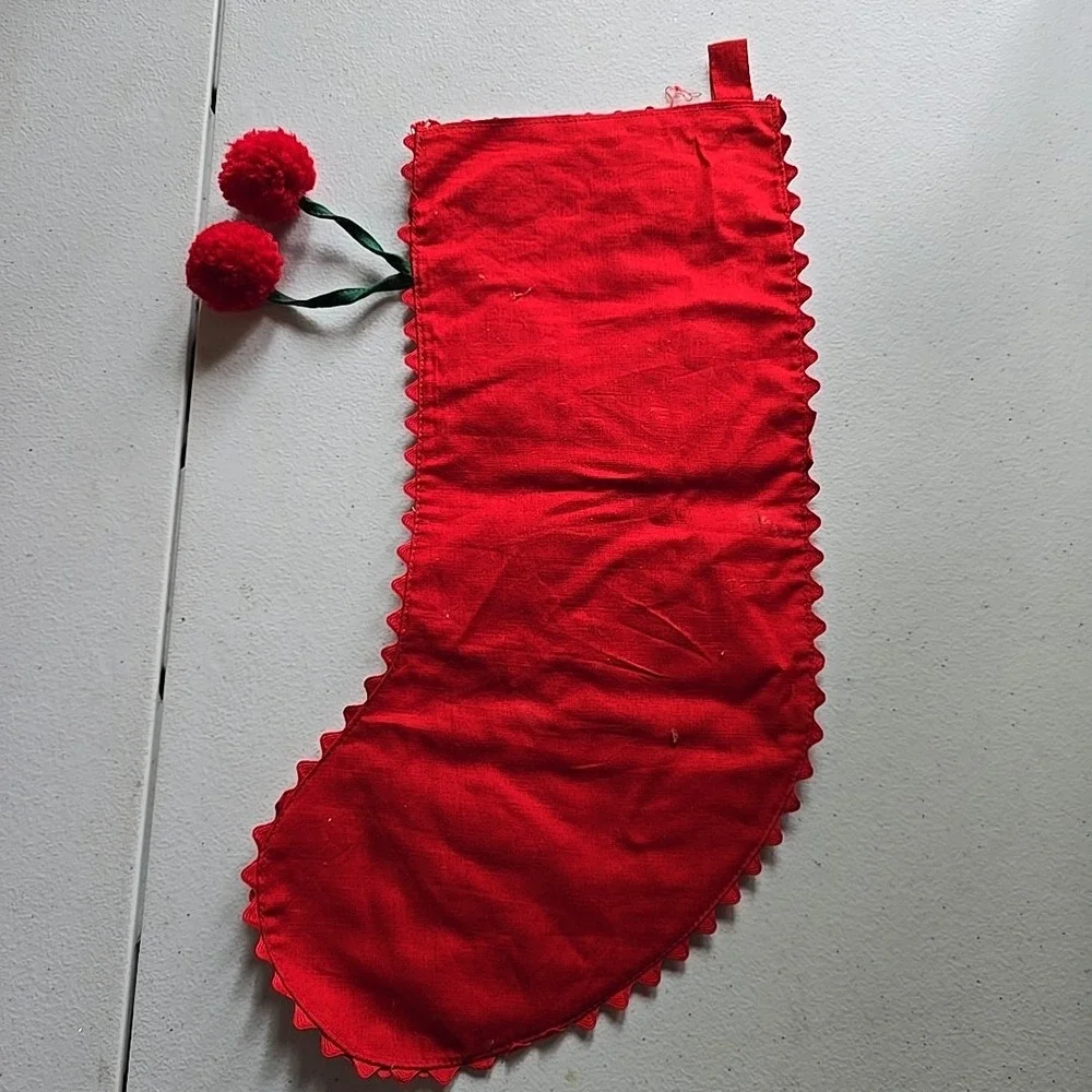 Vintage Walt Disney Christmas Stocking‎ Lot Felt Mickey Mouse Minnie Pink Red